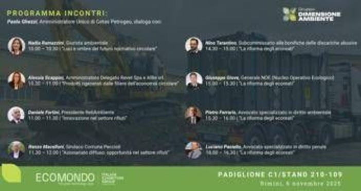 Sostenibilità, Dimensione Ambiente a Ecomondo con i dialoghi sull’economia circolare Sostenibilità, Dimensione Ambiente a Ecomondo con i dialoghi sull’economia circolare