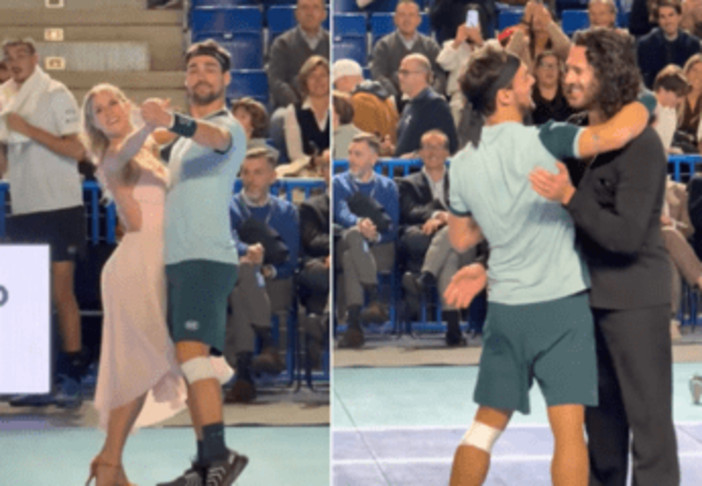 Fognini-Lini, dalla pista di Ballando al campo da tennis: lo show tra un match e l'altro