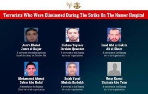 Gaza, Idf: &quot;Uccisi 6 membri di Hamas in attacco a ospedale Nasser&quot;